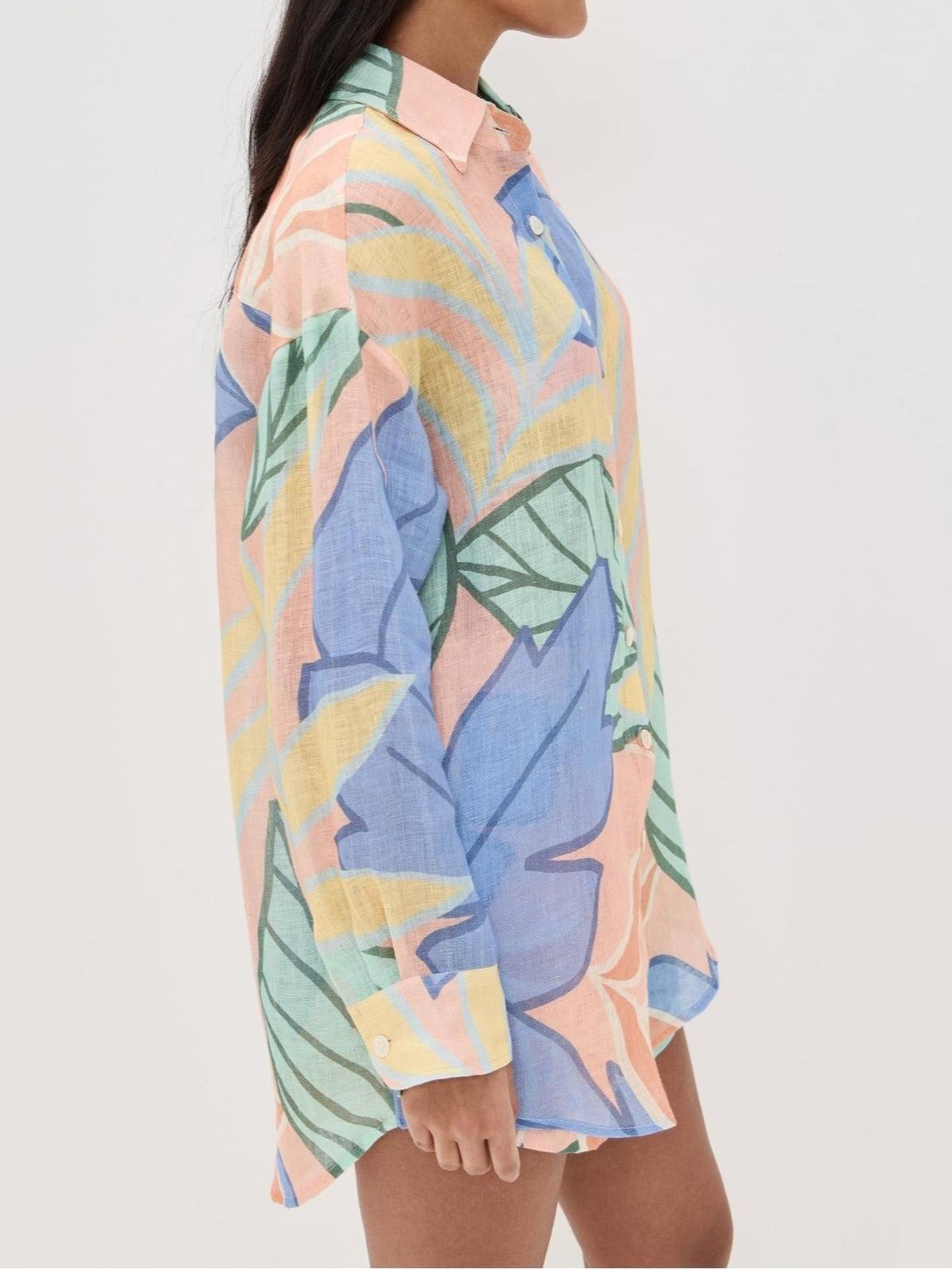 Ensemble "Playa Boyfriend" à Imprimé Feuillage Tropical