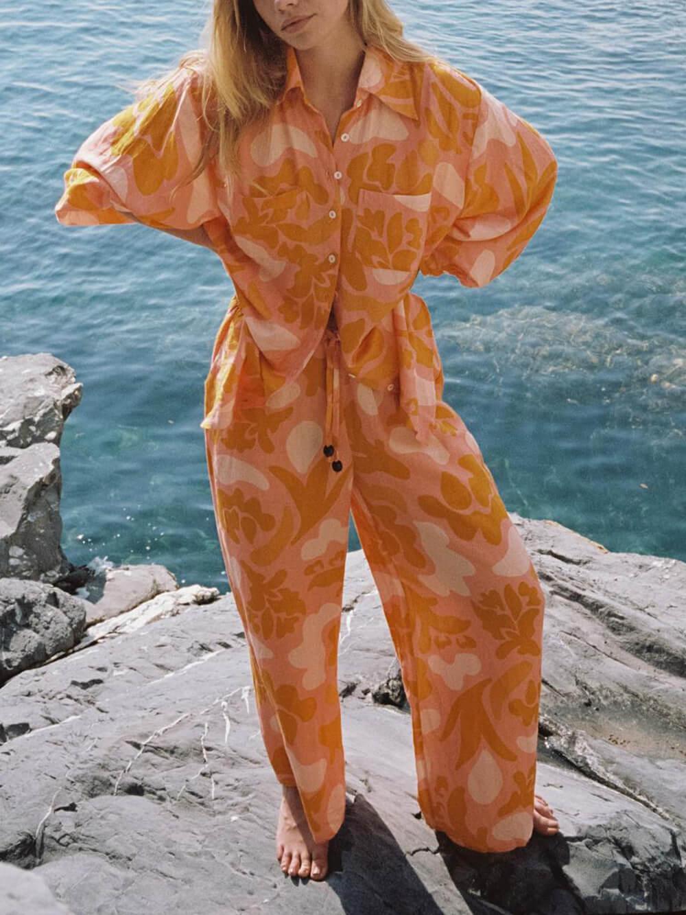 Tops amples à imprimé ethnique unique