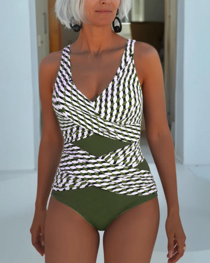 Maillot de Bain Avec Découpe Croisée Pour Style Détendu De Resort